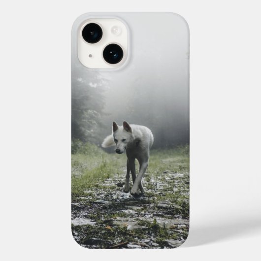 White Siberian Husky iPhone 14 Case Case-Mate iPhoneケース (裏面)