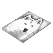 White Siberian Husky w/ Blue Eyes Fine Art Sketch ノートブック (左側)