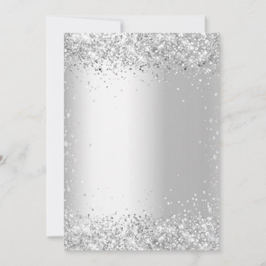 White silver photo diamonds birthday 招待状 (裏面)