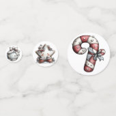 WHITE SILVER RED HOLIDAY CHRISTMAS THEME コンフェッティ (裏面)