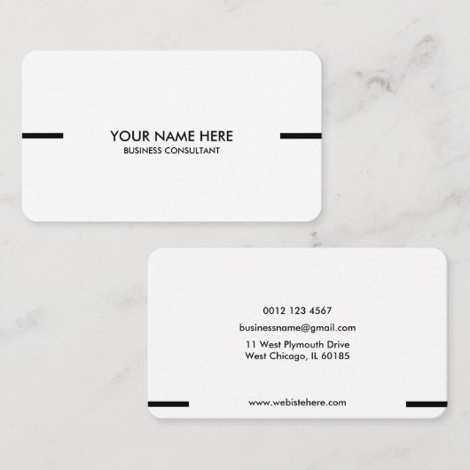 White Simple and Beautiful Business card design 名刺 (正面/裏面)
