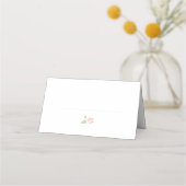 White | Simple Floral Wedding Table Place Card プレイスカード (裏面)