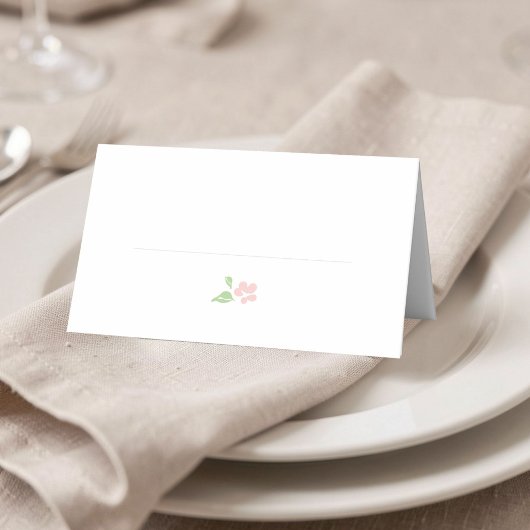 White | Simple Floral Wedding Table Place Card プレイスカード