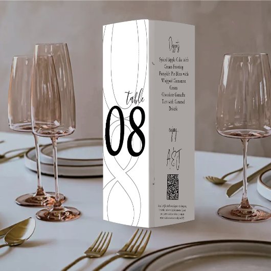 White Simple Modern Tri-Fold Wedding Menu ポスター