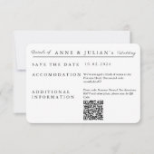 White Simple Wedding Invitation Details Card 出欠カード (正面)