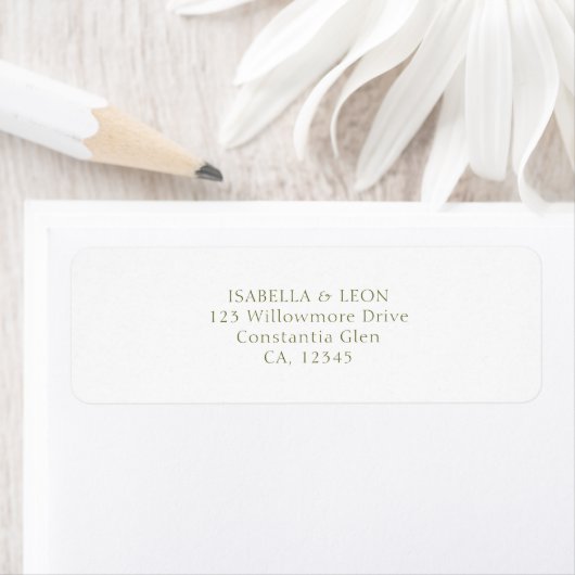 White | Simple Wedding Return Address ラベル (インサイチュ)