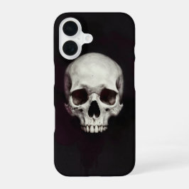 White Skull Black Minimal Gothic Phone Case iPhone 16ケース