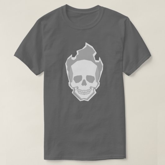 White Skull Graphic T-Shirt – Minimal Clean Skull  Tシャツ (デザイン正面)