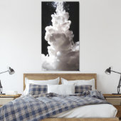 White smoke slowly rising with a black background キャンバスプリント (インサイチュ (寝室))