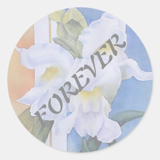 WHITE SNAPDRAGONS結婚式用シール ラウンドシール (正面)