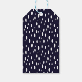 White Snow Dot Pattern Satin ギフトタグ