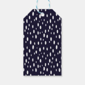 White Snow Dot Pattern Satin ギフトタグ (裏面)