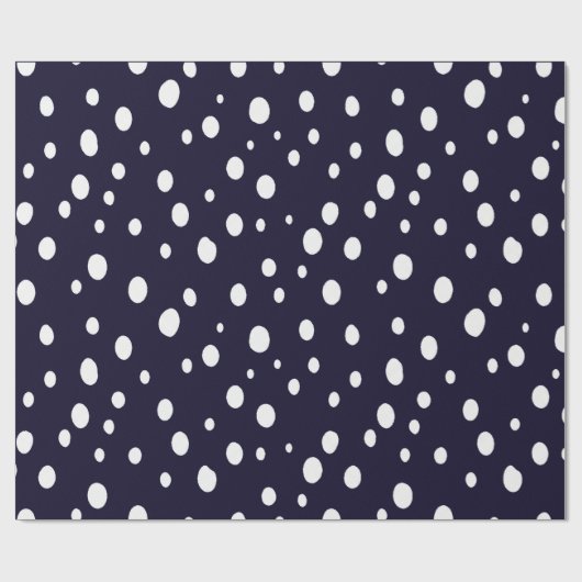 White Snow Dot Pattern Satin ラッピングペーパー (フラット)