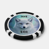 White Snow Fox on Icy Land Custom Dollar Amount ポーカーチップ (シングル)