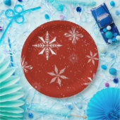 White Snow on. Red Canvas  ペーパープレート (パーティー)