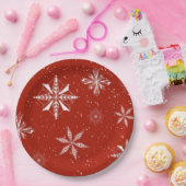 White Snow on. Red Canvas  ペーパープレート (パーティー)