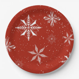 White Snow on. Red Canvas  ペーパープレート