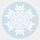  White Snowflake (Frost Blue)  ラウンドシール (正面)