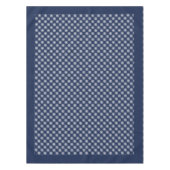 White Snowflake Pattern on a Midnight Blue Sky テーブルクロス (正面)