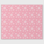 White Snowflake Pattern On Pink Background Color ラッピングペーパー (フラット)