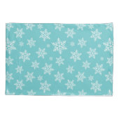 White Snowflakes on Blue Winter Pattern 枕カバー (裏面)