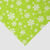 White Snowflakes on Green Winter Pattern 薄葉紙 (詳細)