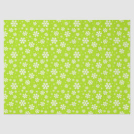 White Snowflakes on Green Winter Pattern 薄葉紙