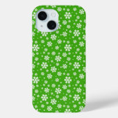 White Snowflakes on Green Winter Pattern Case-Mate iPhoneケース (裏面)