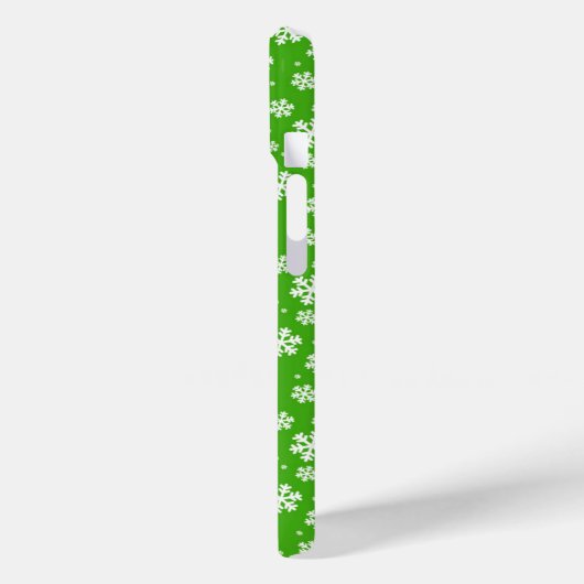 White Snowflakes on Green Winter Pattern Case-Mate iPhoneケース (裏面 / 左)