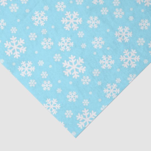 White Snowflakes on Light Blue Winter Pattern 薄葉紙 (詳細)