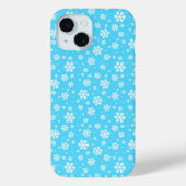 White Snowflakes on Light Blue Winter Pattern Case-Mate iPhoneケース (裏面)