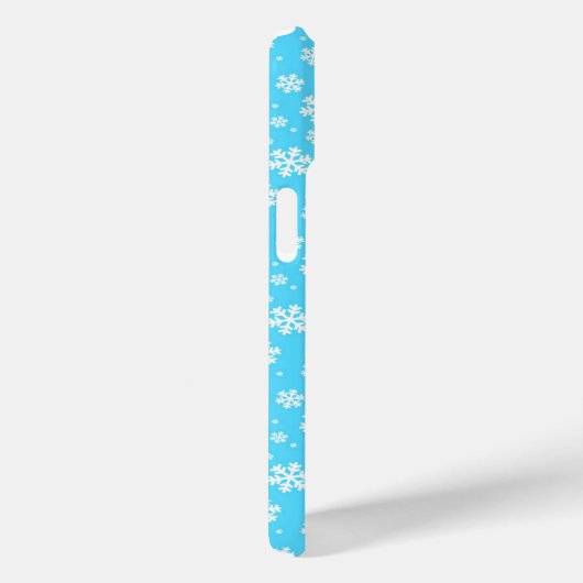 White Snowflakes on Light Blue Winter Pattern Case-Mate iPhoneケース (裏面 / 右)