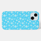 White Snowflakes on Light Blue Winter Pattern Case-Mate iPhoneケース (裏面 (横))