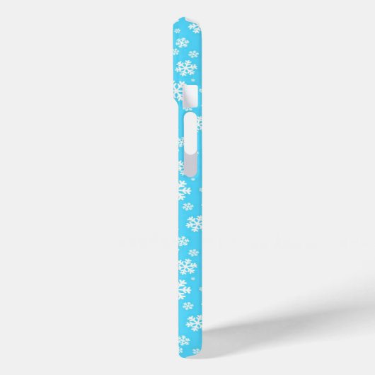 White Snowflakes on Light Blue Winter Pattern Case-Mate iPhoneケース (裏面 / 左)