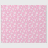 White Snowflakes on Light Pink Winter Pattern ラッピングペーパー (フラット)