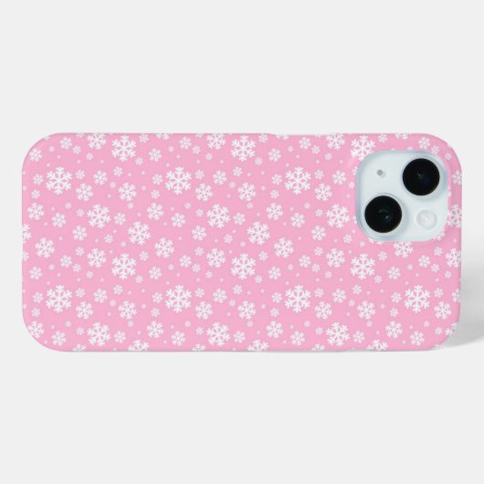 White Snowflakes on Light Pink Winter Pattern Case-Mate iPhoneケース (裏面 (横))