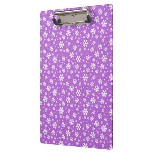 White Snowflakes on Purple Winter Pattern クリップボード (左)