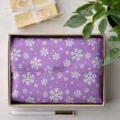 White Snowflakes on Purple Winter Pattern 薄葉紙 (ギフト)