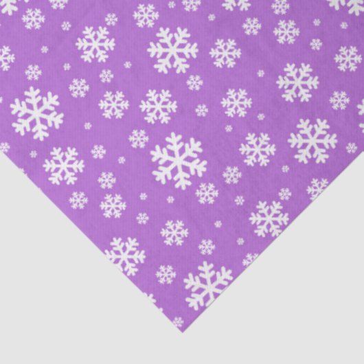 White Snowflakes on Purple Winter Pattern 薄葉紙 (詳細)