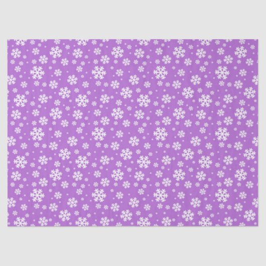 White Snowflakes on Purple Winter Pattern 薄葉紙 (正面)