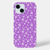 White Snowflakes on Purple Winter Pattern Case-Mate iPhoneケース (裏面)