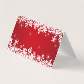 White snowflakes on red Merry Christmas 名刺 (裏面)