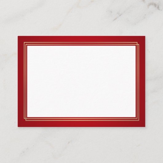 White Snowflakes on Red Merry Christmas 名刺 (裏面)