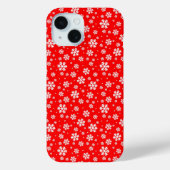 White Snowflakes on Red Winter Pattern Case-Mate iPhoneケース (裏面)