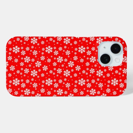 White Snowflakes on Red Winter Pattern Case-Mate iPhoneケース (裏面 (横))