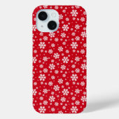 White Snowflakes on red Winter Pattern Case-Mate iPhoneケース (裏面)