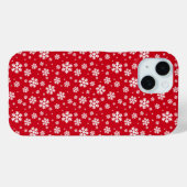 White Snowflakes on red Winter Pattern Case-Mate iPhoneケース (裏面 (横))
