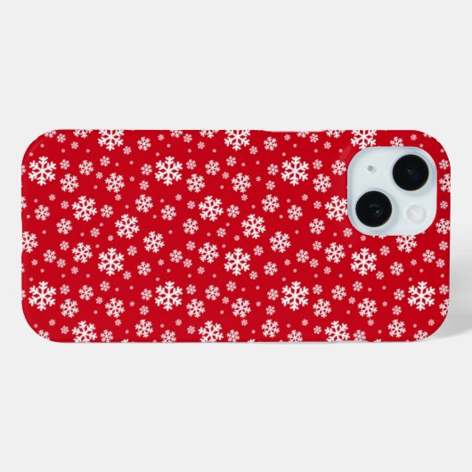 White Snowflakes on red Winter Pattern Case-Mate iPhoneケース (裏面 (横))