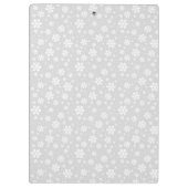 White Snowflakes on Silver Winter Pattern クリップボード (裏面)