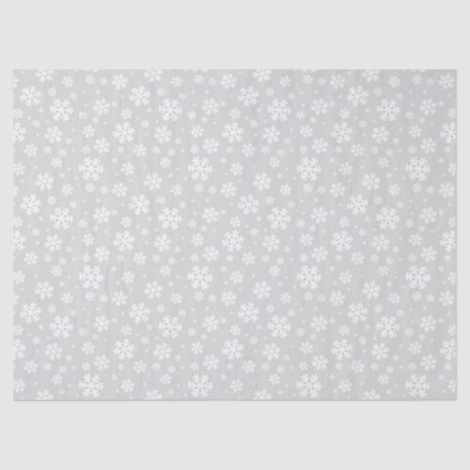 White Snowflakes on Silver Winter Pattern 薄葉紙 (正面)